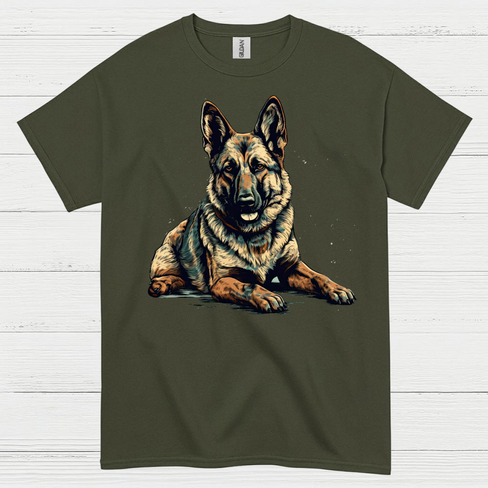 German Shepherd Realistic Portrait Loyal Dog T Shirt