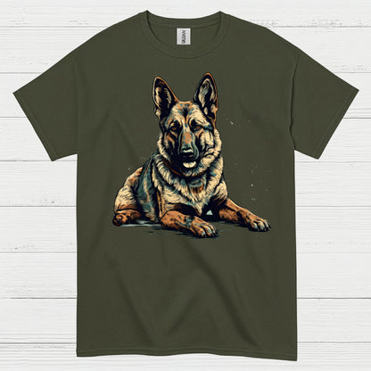 German Shepherd Realistic Portrait Loyal Dog T Shirt