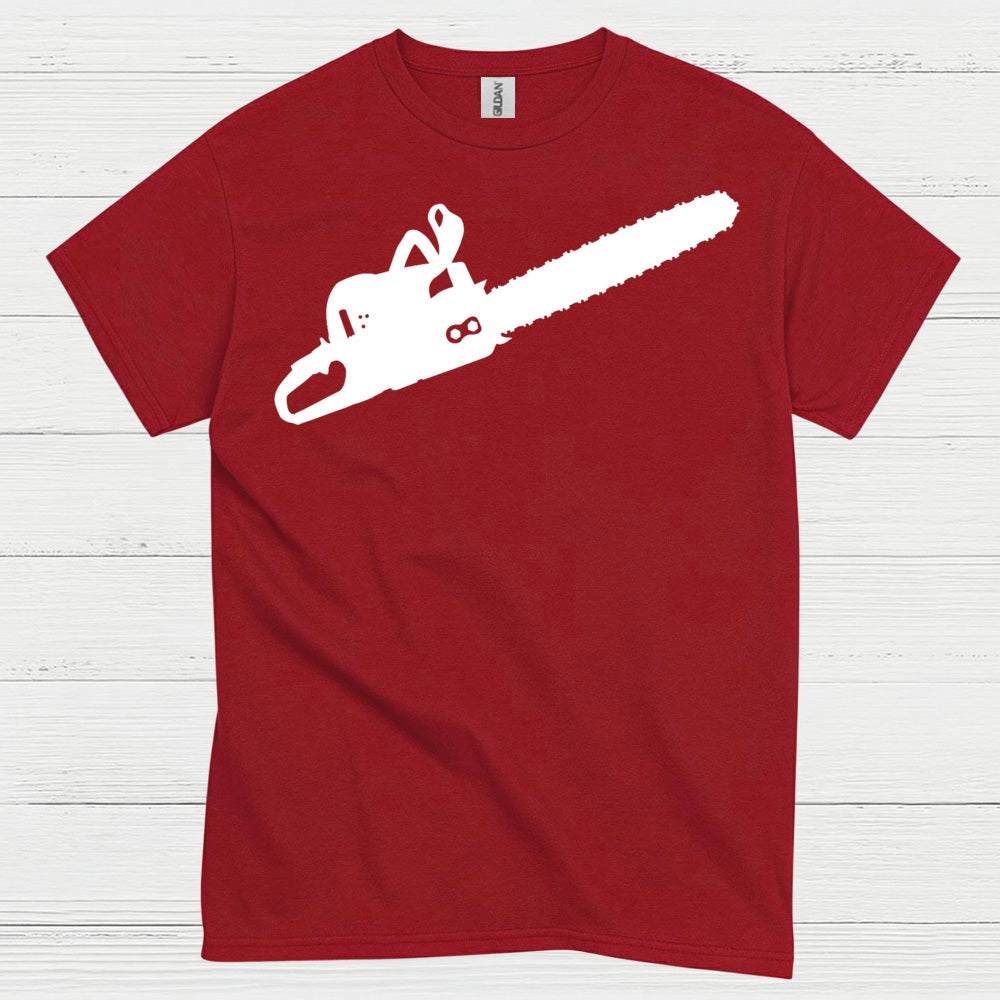 Minimal Chainsaw Silhouette T Shirt