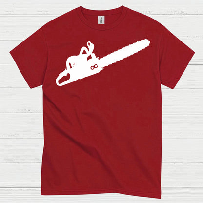 Minimal Chainsaw Silhouette T Shirt
