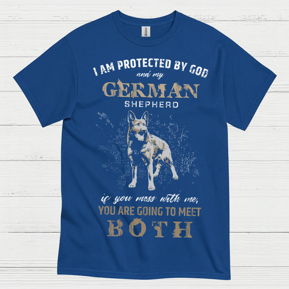 Protected By God And German Shepherd T Shirt