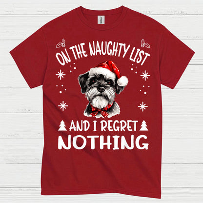 Naughty List Schnauzer Christmas T Shirt