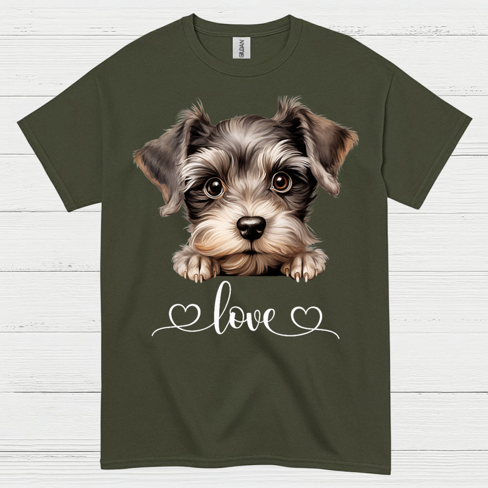 Cute Schnauzer Love Heart T Shirt