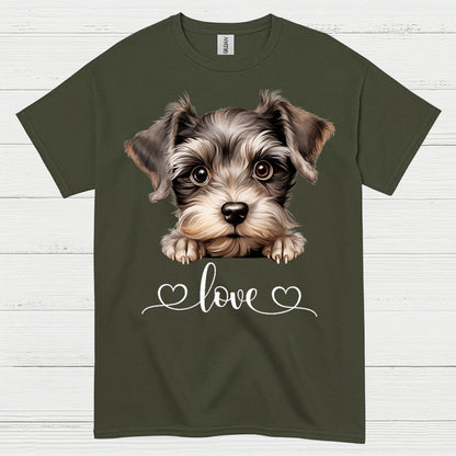 Cute Schnauzer Love Heart T Shirt