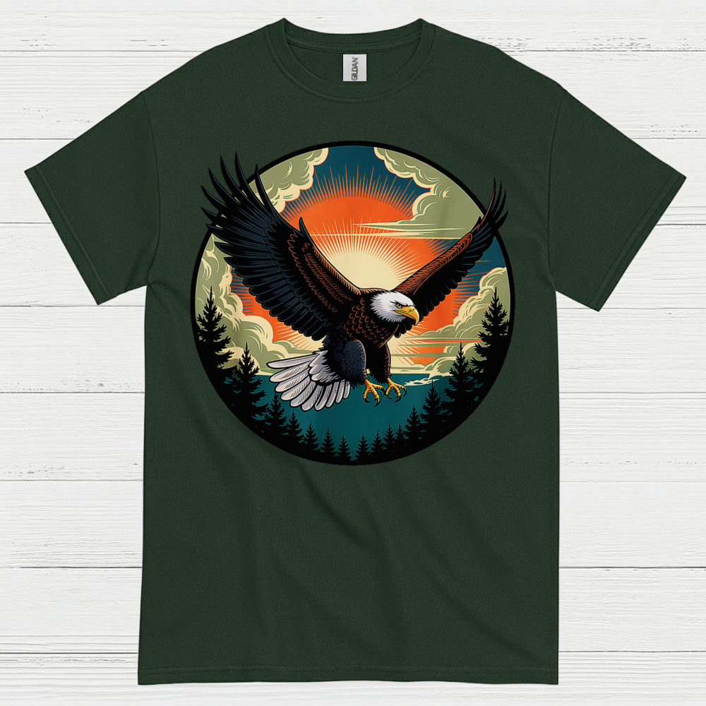 Vintage Bald Eagle Sunset Wilderness Freedom T Shirt