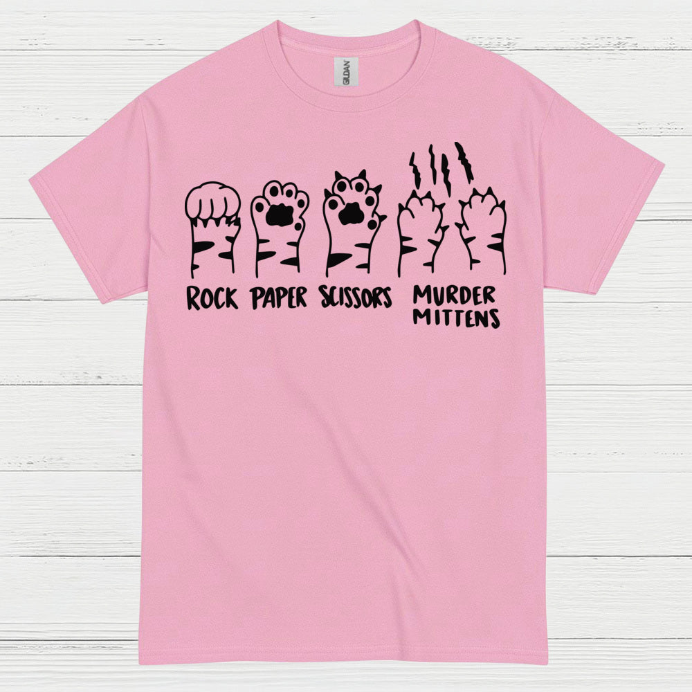Rock Paper Scissors Cat Humor T Shirt