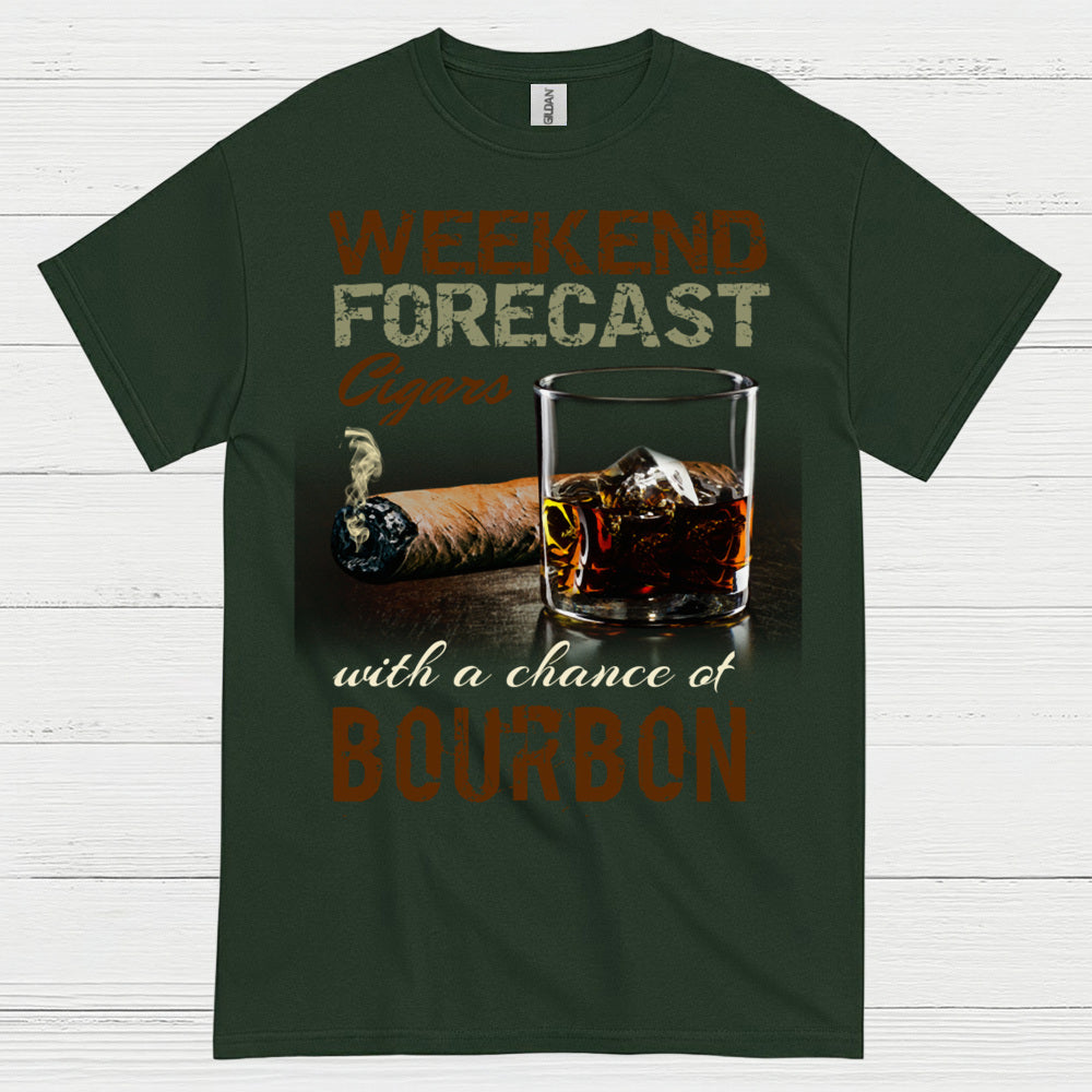 Weekend Forecast Cigars And Bourbon T Shirt