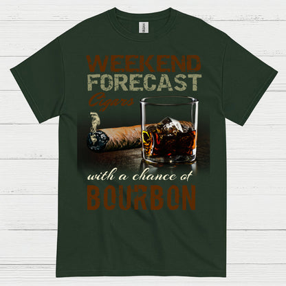 Weekend Forecast Cigars And Bourbon T Shirt