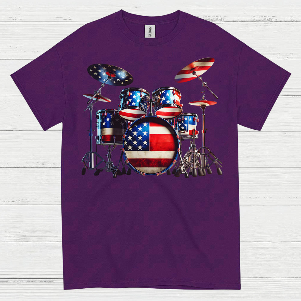 American Flag Drums T Shirt