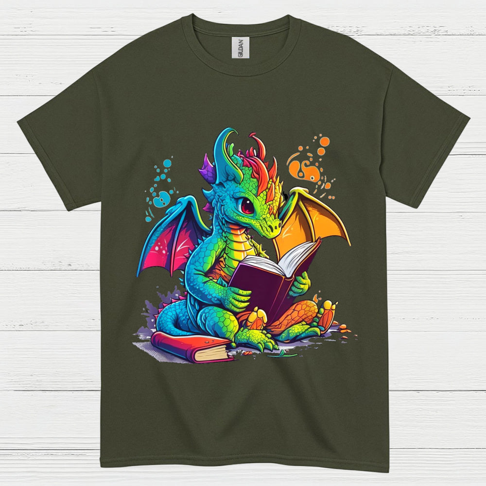 Book Lover Dragon T Shirt