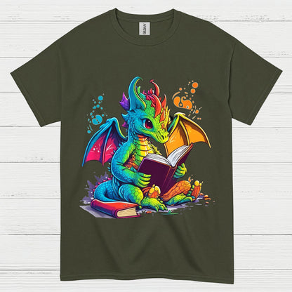 Book Lover Dragon T Shirt