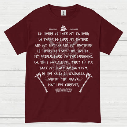 Viking Valhalla Warrior Prayer T Shirt