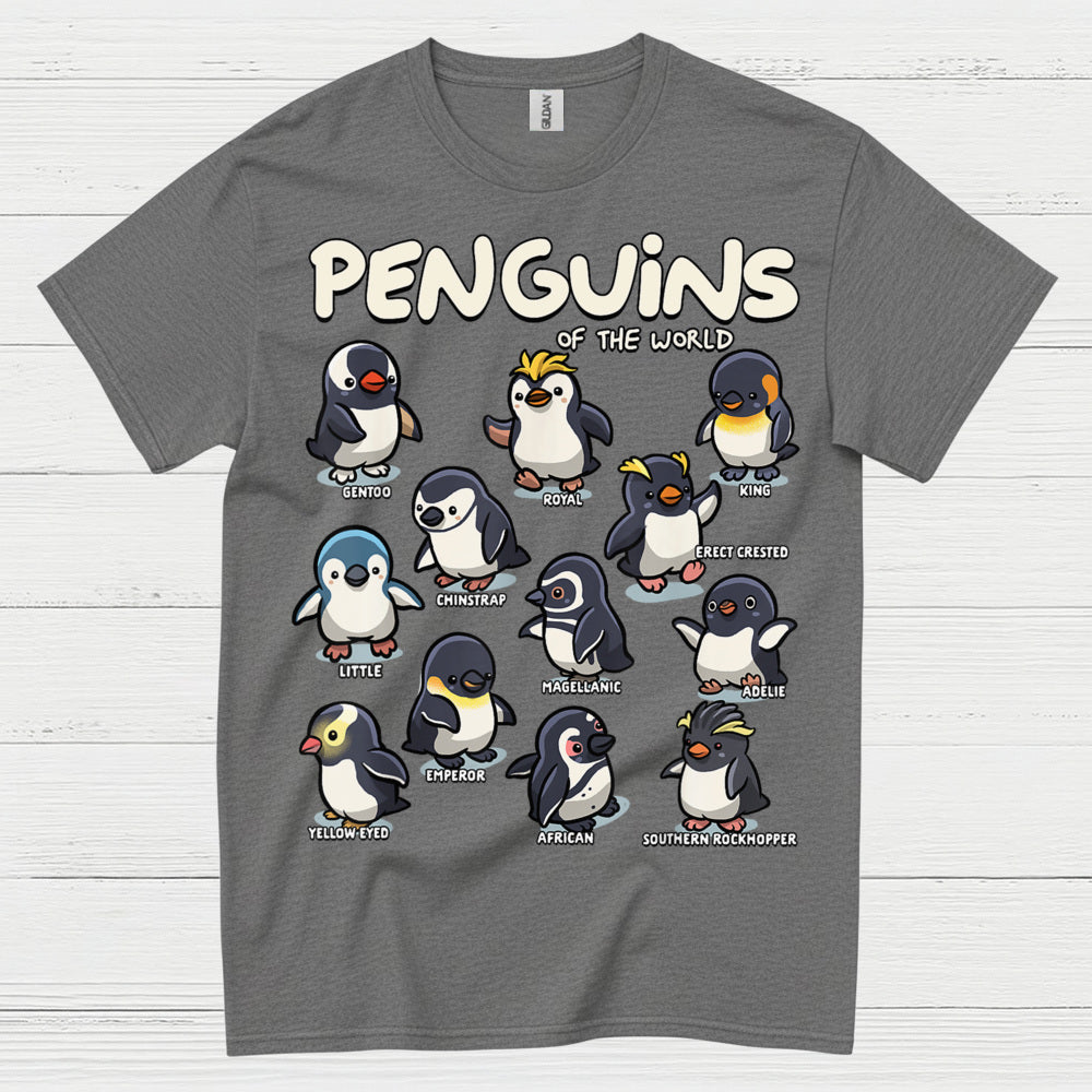 Penguins Of The World Educational Graphic T Shirt