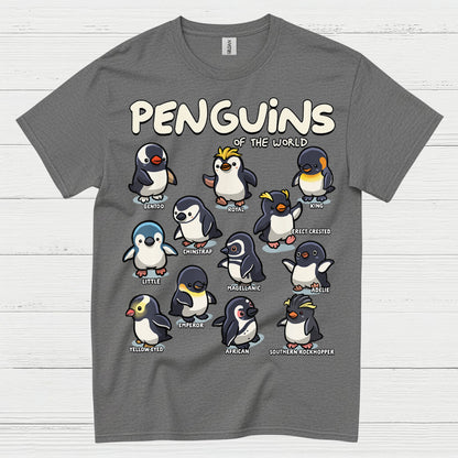 Penguins Of The World Educational Graphic T Shirt