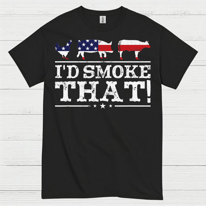 Id Smoke That Patriotic BBQ Grilling T Shirt