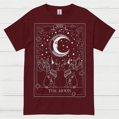 The Moon Tarot Cat Art T Shirt