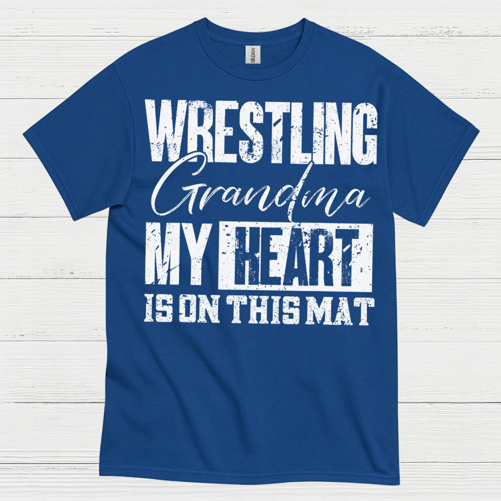 Wrestling Grandma Heart on the Mat T Shirt