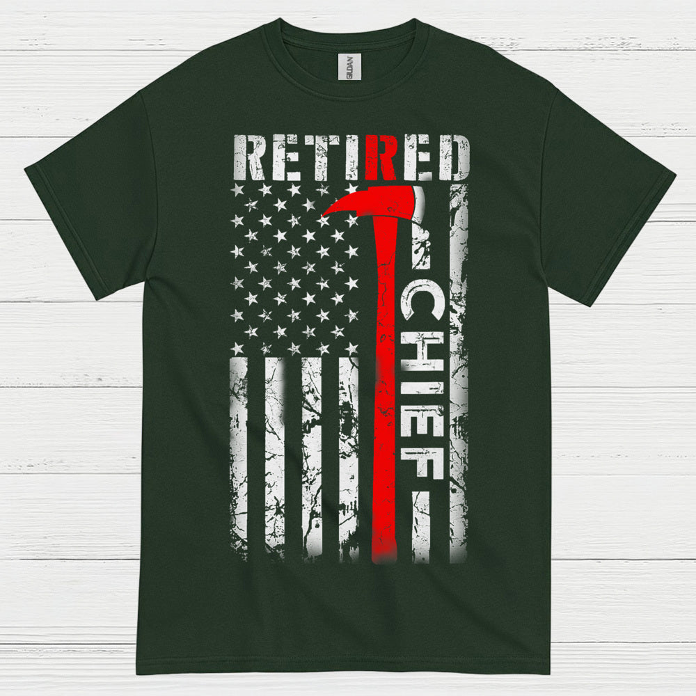 Retired Fire Chief Thin Red Line T Shirt