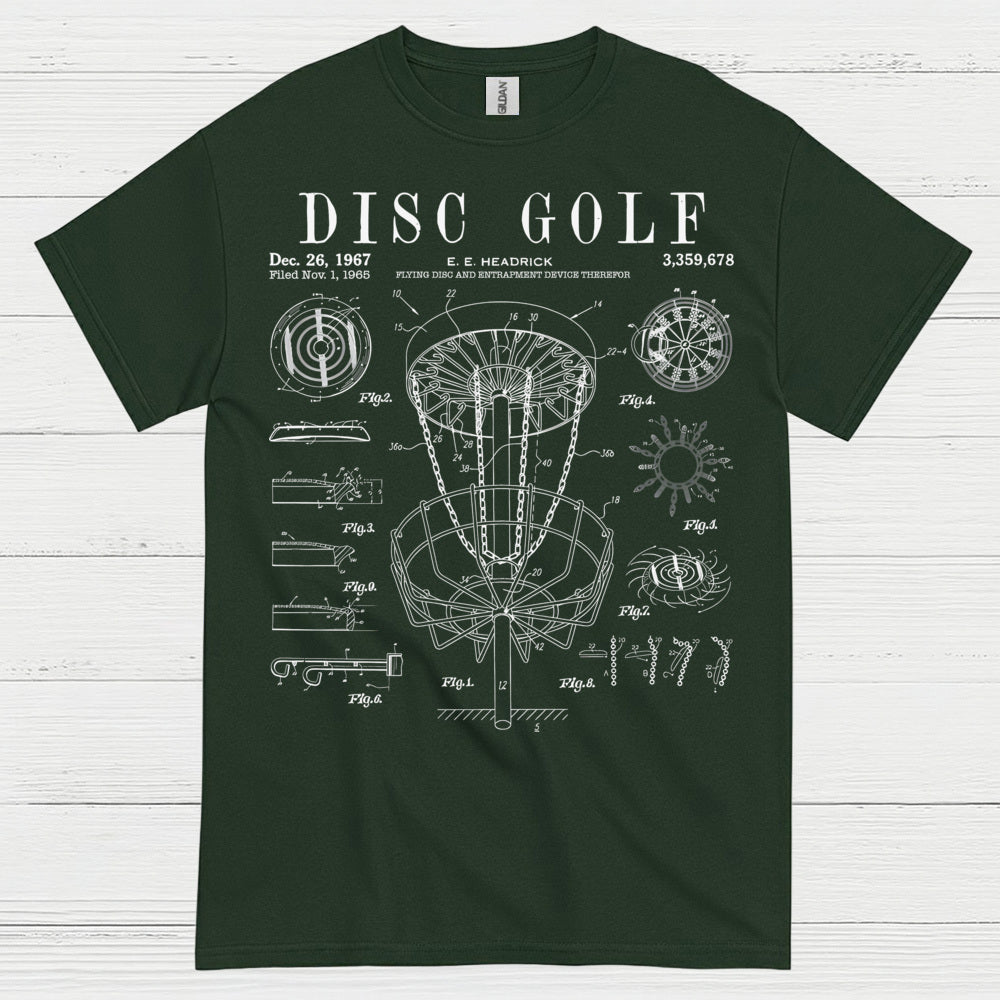 Disc Golf Patent Blueprint T Shirt