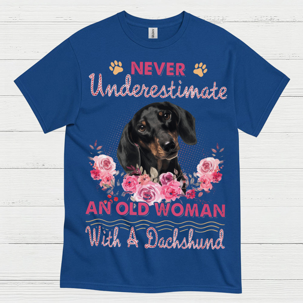 My Heart Belongs To My An Old Woman With A Dachshund T Shirt