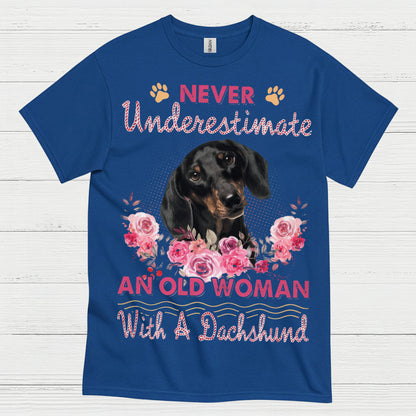 My Heart Belongs To My An Old Woman With A Dachshund T Shirt