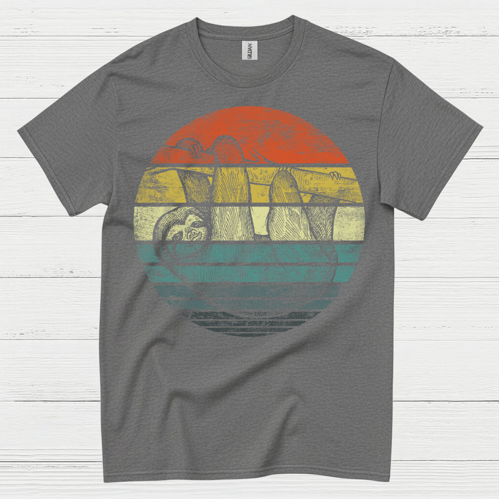 Vintage Sunset Sloth Graphic T Shirt