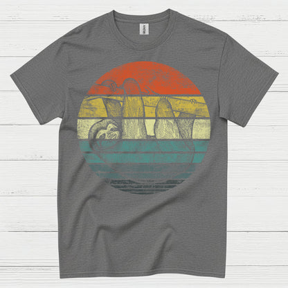 Vintage Sunset Sloth Graphic T Shirt