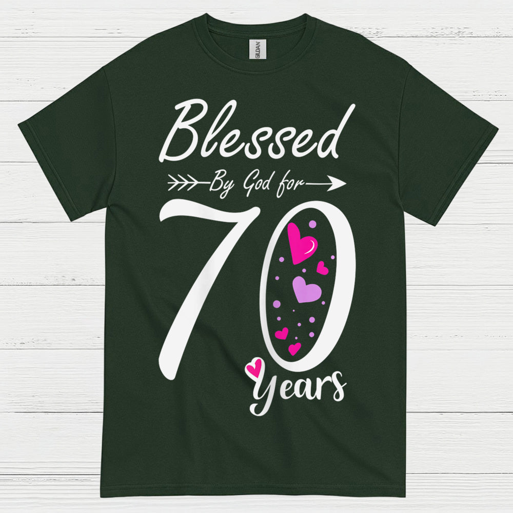 Blessed by God 70 Years Birthday T Shirt