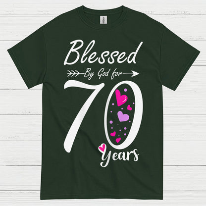 Blessed by God 70 Years Birthday T Shirt