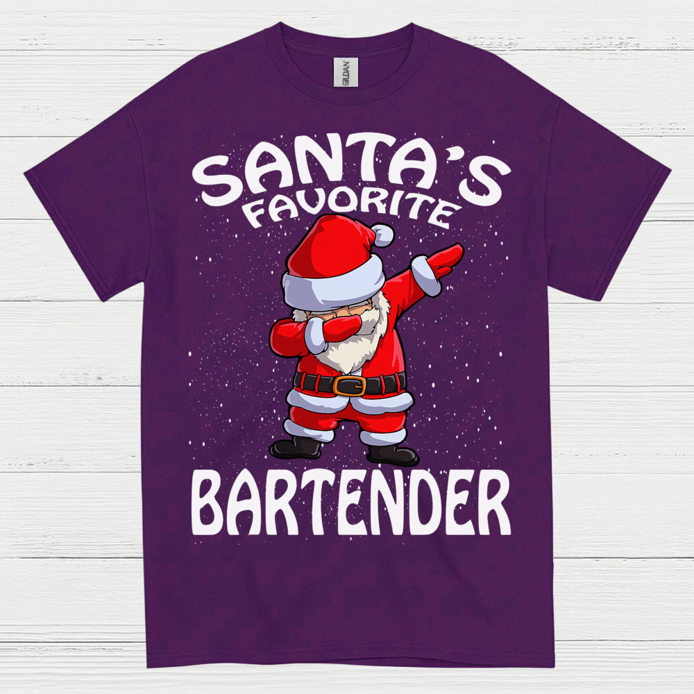 Santas Favorite Bartender Christmas T Shirt