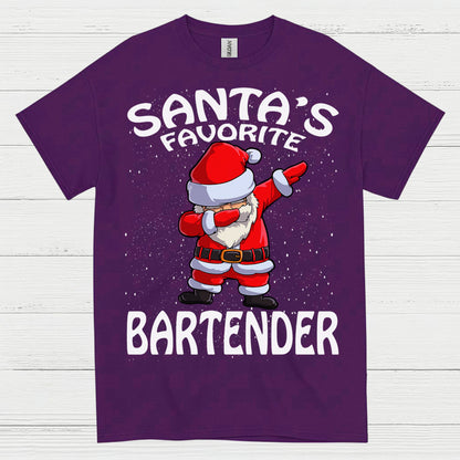 Santas Favorite Bartender Christmas T Shirt