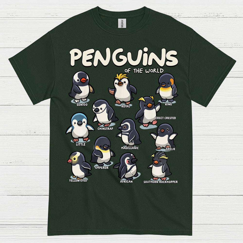 Penguins Of The World Educational Graphic T Shirt