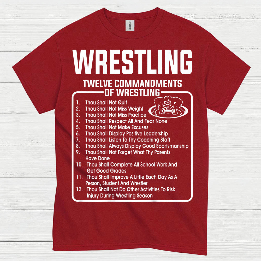Wrestling Twelve Commandments T Shirt