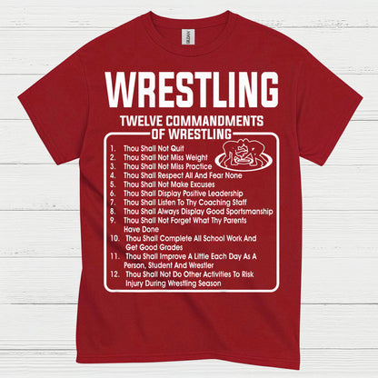 Wrestling Twelve Commandments T Shirt