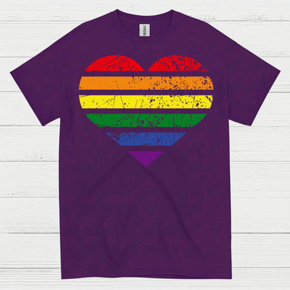 Vintage Rainbow Heart Pride T Shirt