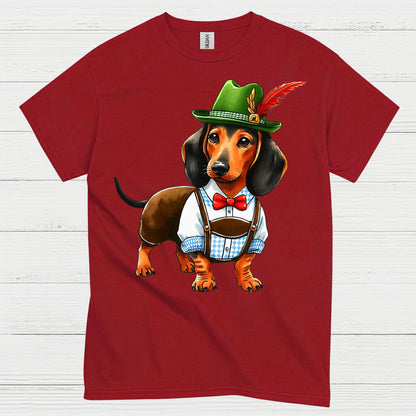 Oktoberfest German Lederhosen Dachshund T Shirt