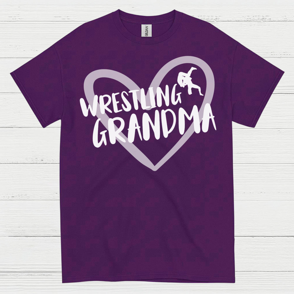 Wrestling Grandma Heart Graphic T Shirt
