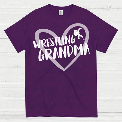 Wrestling Grandma Heart Graphic T Shirt