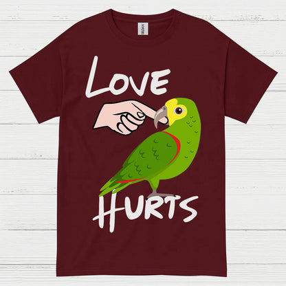 Love Hurts Funny Parrot T Shirt