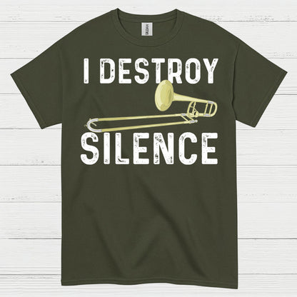 Destroy Silence Trombone T Shirt