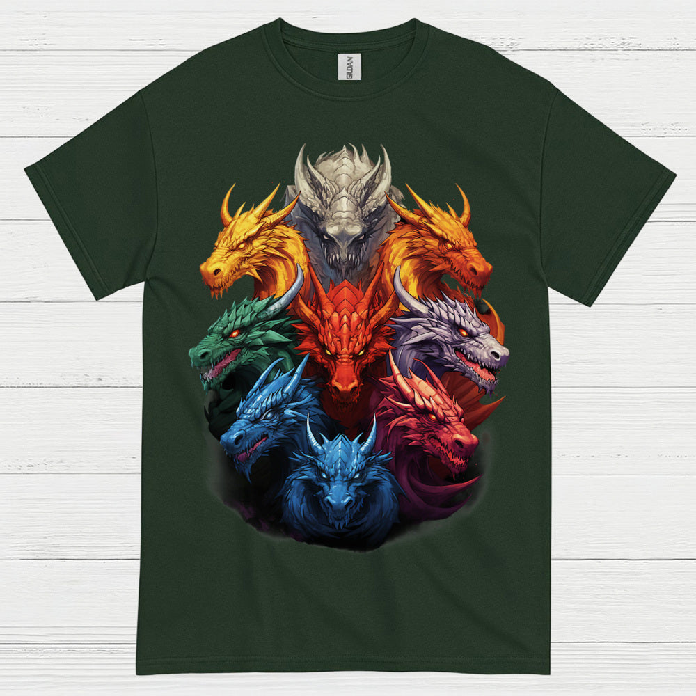 Colorful Dragon Heads T Shirt