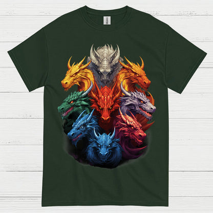 Colorful Dragon Heads T Shirt
