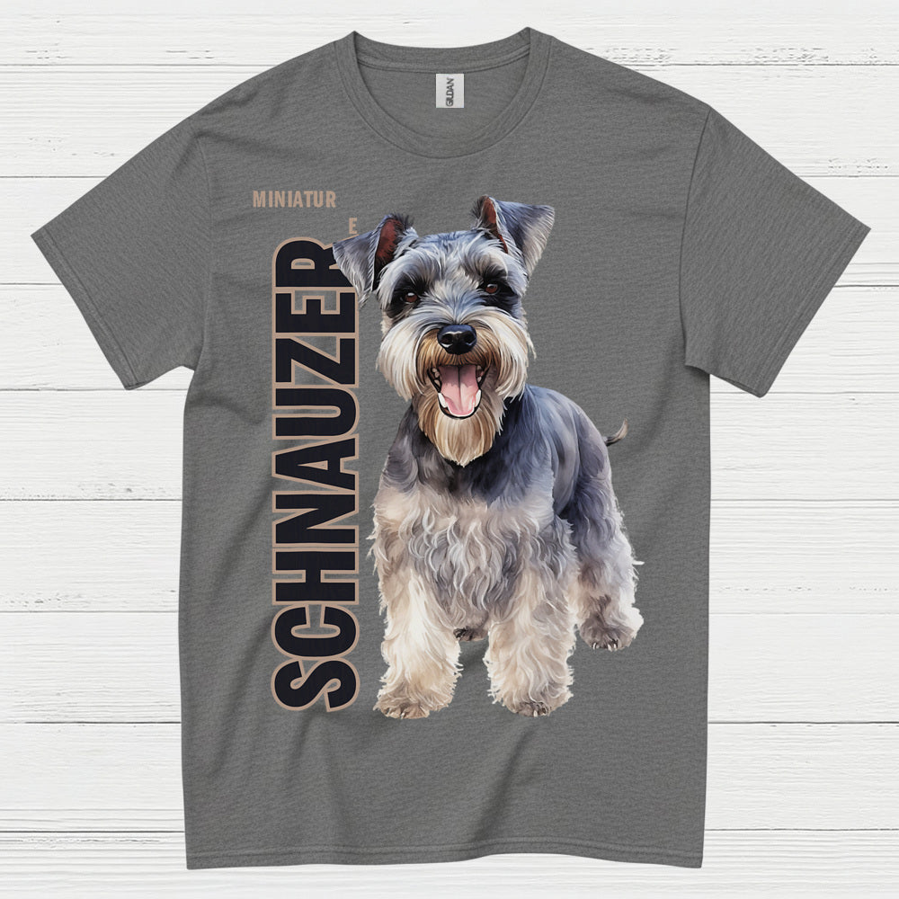 Miniature Schnauzer Realistic Dog Art T Shirt