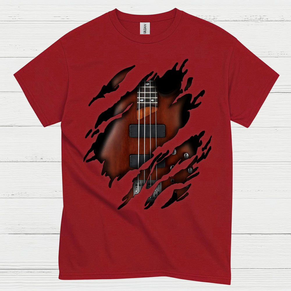 Ripped Bass Guitar T Shirt