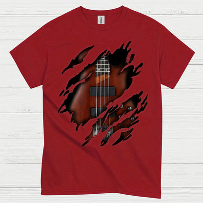 Ripped Bass Guitar T Shirt