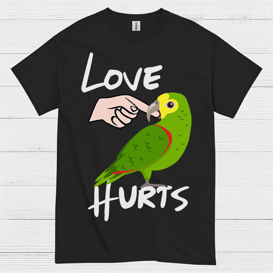 Love Hurts Funny Parrot T Shirt