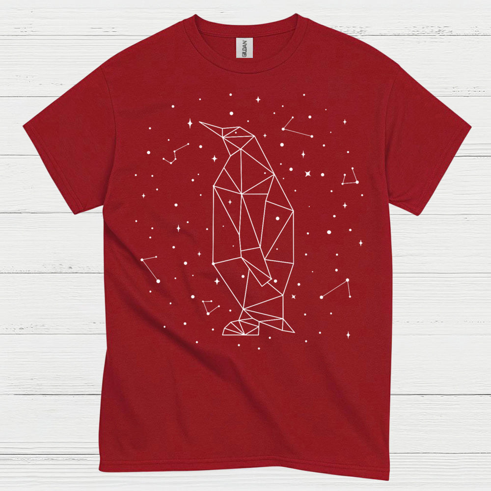 Geometric Penguin Constellation Minimal Art T Shirt