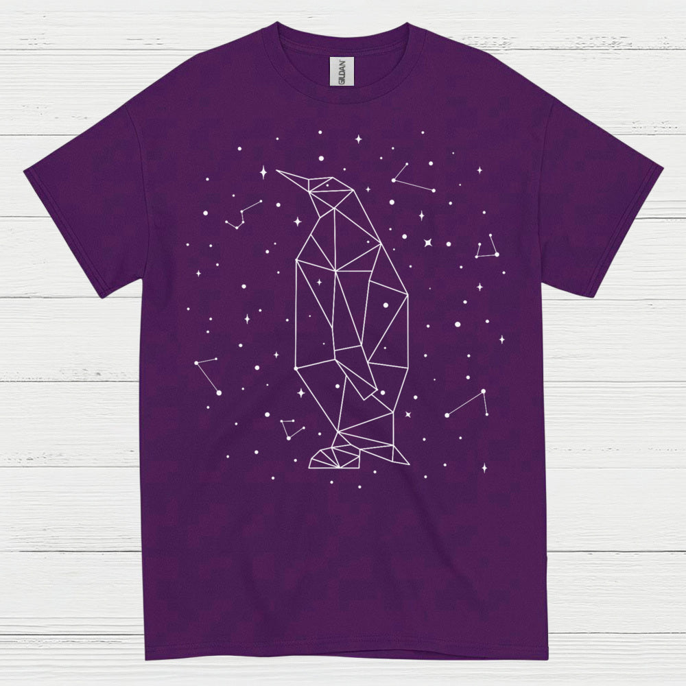 Geometric Penguin Constellation Minimal Art T Shirt