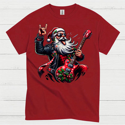 Rocking Santa Guitar T Shirt