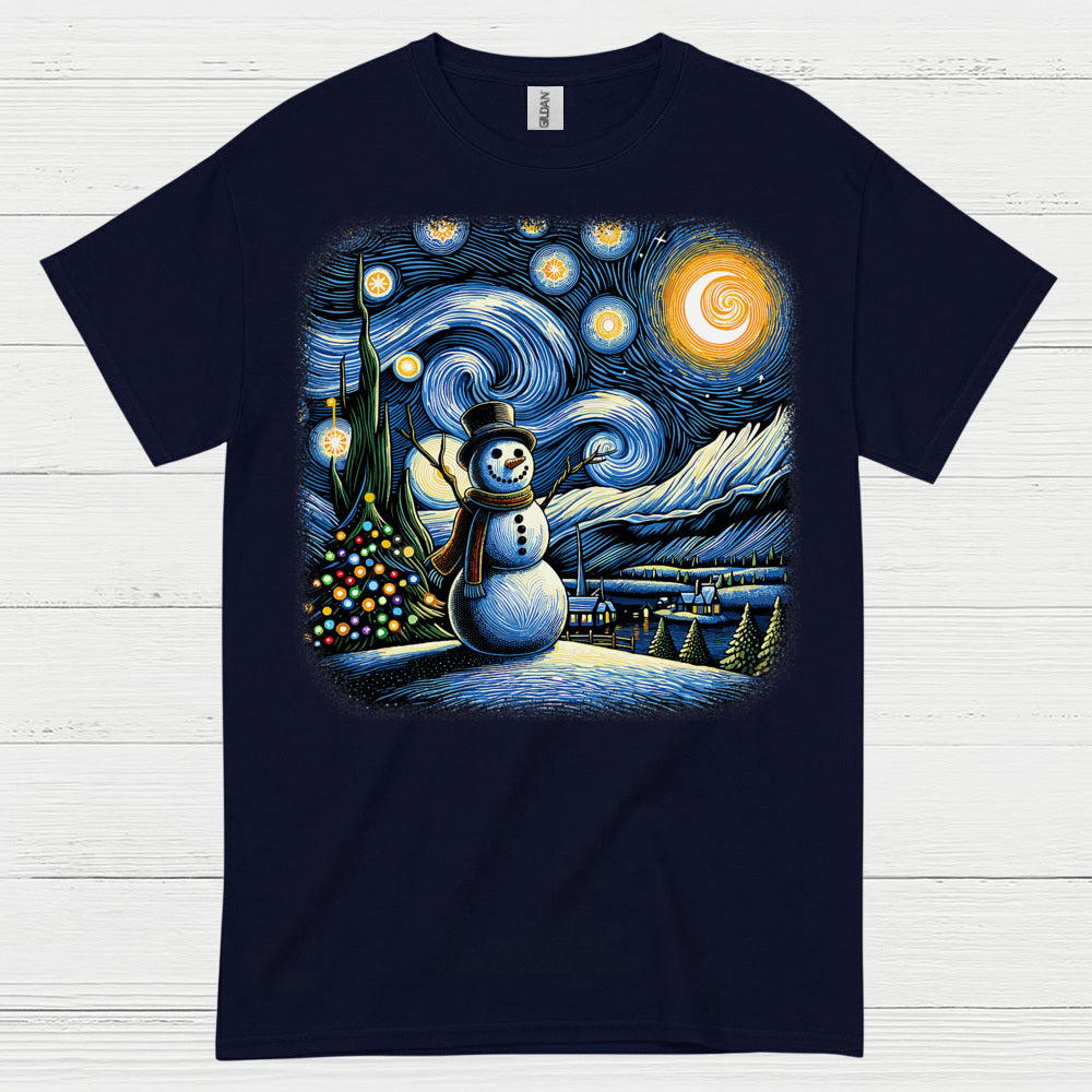 Festive Snowman Art T Shirt